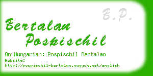 bertalan pospischil business card